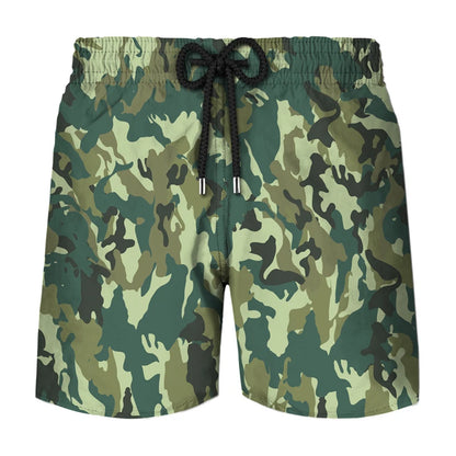 Camouflage Cosplay 3d Printed Sports Shorts For Men Outdoor Running Breathable Beach Shorts Loose Elastic Waistband Short Pants