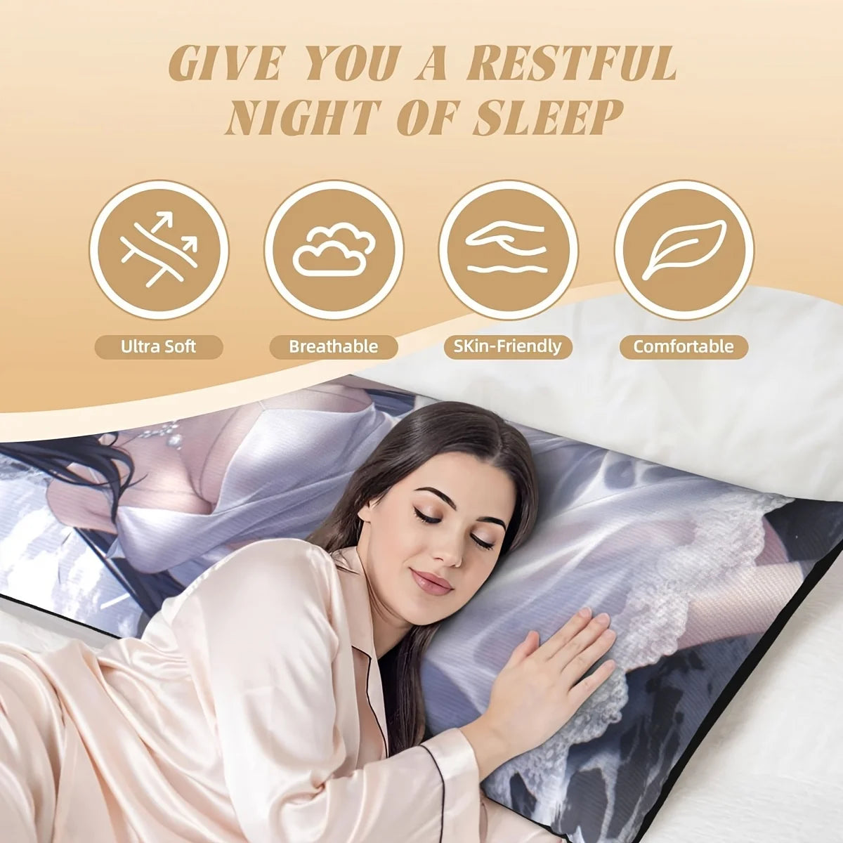 【 Customization 】 1 Father's Day gift for father 1 customized photo pillowcase, 50.8x137.16cm double-sided print, extra long bed