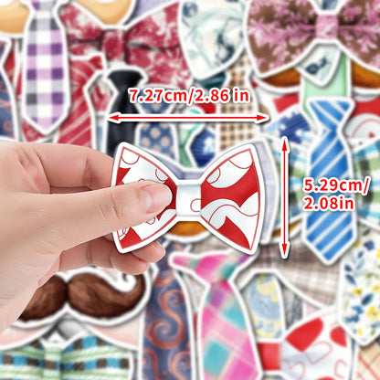 10/50PCS Cartoon Father's Day Gift Stickers Funny Beard Tie Doodle Waterproof Decorative Scrapbook Water Cup Skateboard Guitar