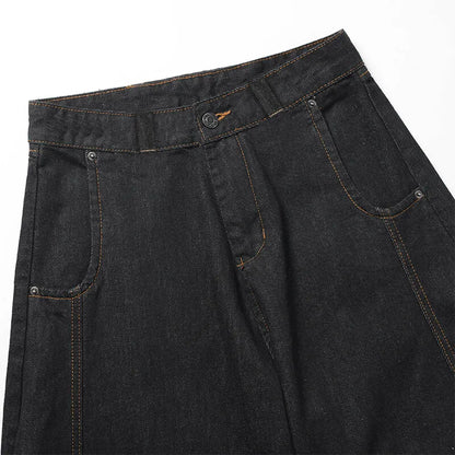 Classic Black Biker Denim Jeans
