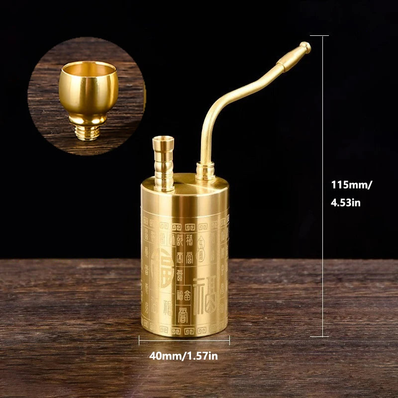 Internet Celebrity 2026 New Hookah Brass Four-purpose Portable Hookah Filter Water Pipe, Personalized Retro Gift for Men