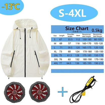 Men Women Smart Air Conditioning Cooling Jacket with Fans Intelligent Heat Dissipation UV Protection Outdoor Work Clothes Summer