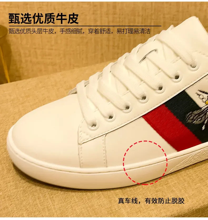 2026 Sneakers Men Bee Shoes High Quality Embroidery Men's Skateboard Shoes Comfortable Low Cut