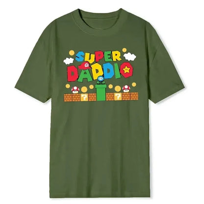Super Daddio Funny Gamer Dad Father's Day Gift Tshirt 100% Cotton New Fashion Short Sleeve Vintage Classic Streetwear Tee Tops