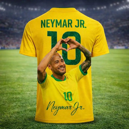 AI Classic Jersey # 10 Neymar Printed T-shirt Outdoor Fitness Training Sportswear Summer Men's Children's T-shirt Large Size