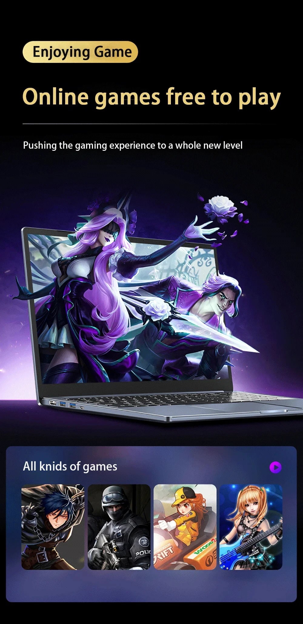 NEW S3 Computer 15.6 Inch Intel Core i7-8750H Por Laptop 2*DDR4 2*M.2 64GB 2TB SSD  Windows 11 Fingerprint Unlock 60Hz