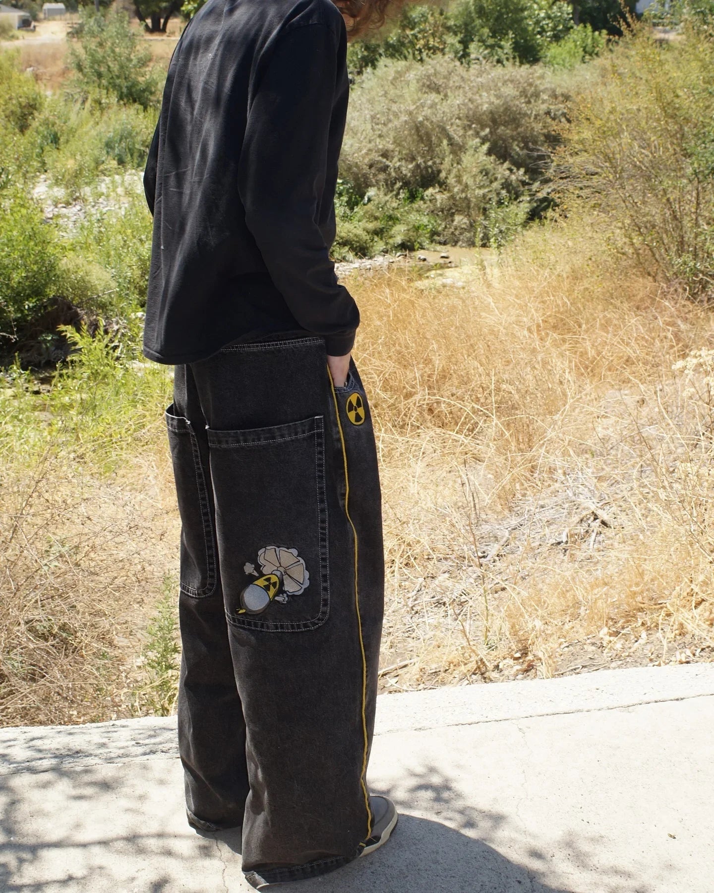 Gothic Halloween Scythe Grim Reaper Hip Hop Streetwear Jeans Men Women Retro Punk Print Traight Wide-leg Black Baggy Denim Pants