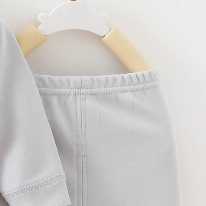 Newborn baby clothes Spring and Autumn pure cotton high waist baby split set Baby autumn clothes and pants
