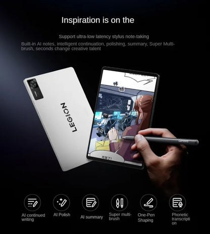 Lenovo Legion Y700 4th Gaming Tablet Snapdragon 8 Elite Copper Vapor Chamber Cooling 16GB RAM + 1TB Ice White 7600mah