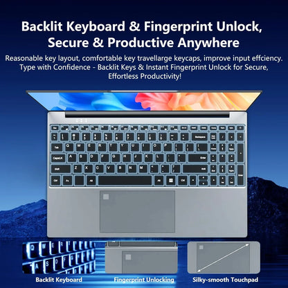 2026 LENO 15.6 Inch 4K HD Notebook Computer Intel i9 9900 Win11 16GB RAM 1TB SSD Ultra Thin Portable Gaming & Business Laptop