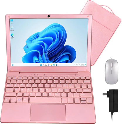 Windows 11 Laptop 10.1inch Notebook Computer Intel Celeron N4020 Learning Laptop Netbook for Kids Men Women (8GB/128GB)