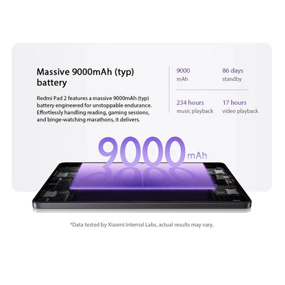 Xiaomi Redmi Pad 2 4GB/128GB 6GB/128GB 8GB/256GB 9000mAh Battery 11" 2.5K WiFi Global Version Tablet PC