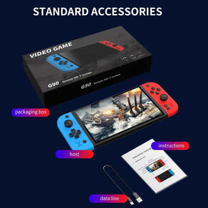 G90 Handheld Retro Console – 7" Screen, 64GB, 4000mAh