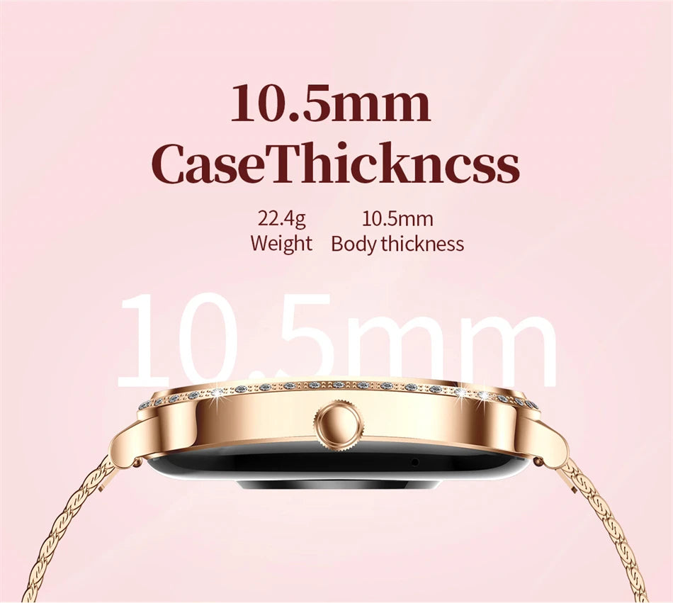 2026 Fashion Women Smart Watch Bluetooth Call Custom Watch Face Fitness Tracker IP68 Waterproof Smartwatch Woman for Android IOS