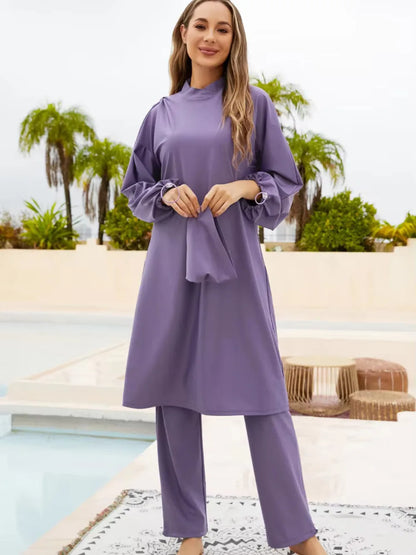 Abaya summer Muslim Swimwear Hijab Women Musulman 3pcs Swimsuit Muslim Swimming Suit Modest Swimwear 3 Pieces Sets Islamic 2025