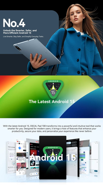 [World Premiere] Blackview OSCAL PAD 100 Tablet 12'' 2K FHD+ Unisoc T615 12+24GB RAM 256GB ROM 9000mAh Android 15 4G Tablets PC