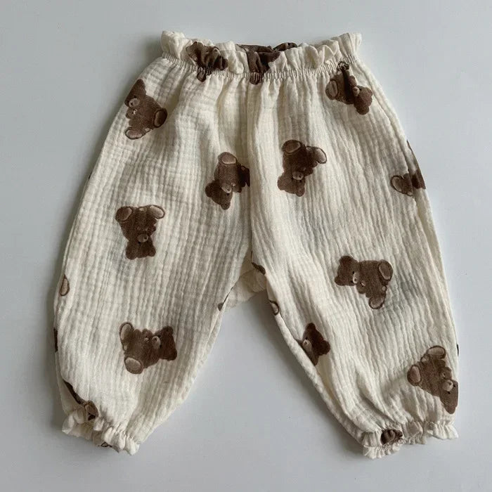 Organic Cotton Baby Pants – Soft Muslin Print