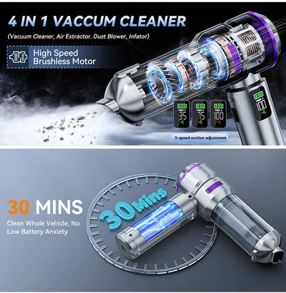 Vacuum Cleaner High Power Portable Handheld Wireless Brushless Motor Clean Machine Powerful Dust Blower Inflator Vacuum Cleaner