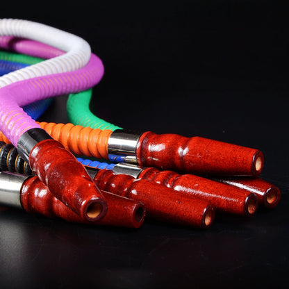 1M Leather Shisha Pipe Hookah Hose Wood Mouth Tip Shisha Pipe Hookah Hose Sheesha Narguile Chicha Water Pipes Shisha Hookah Hose