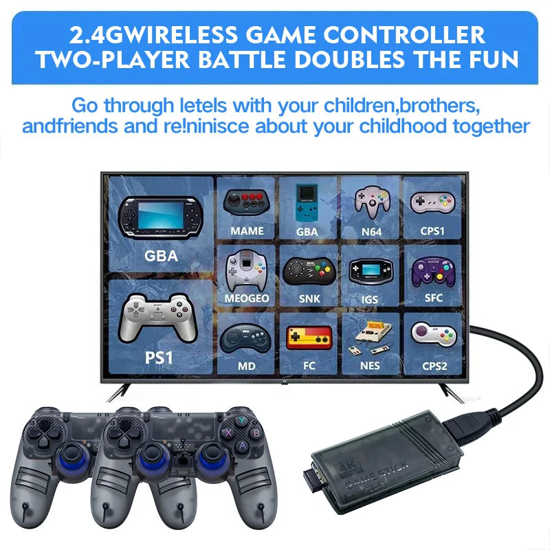 GS5mini Retro Game Console – 4K, Dual Wireless Controllers
