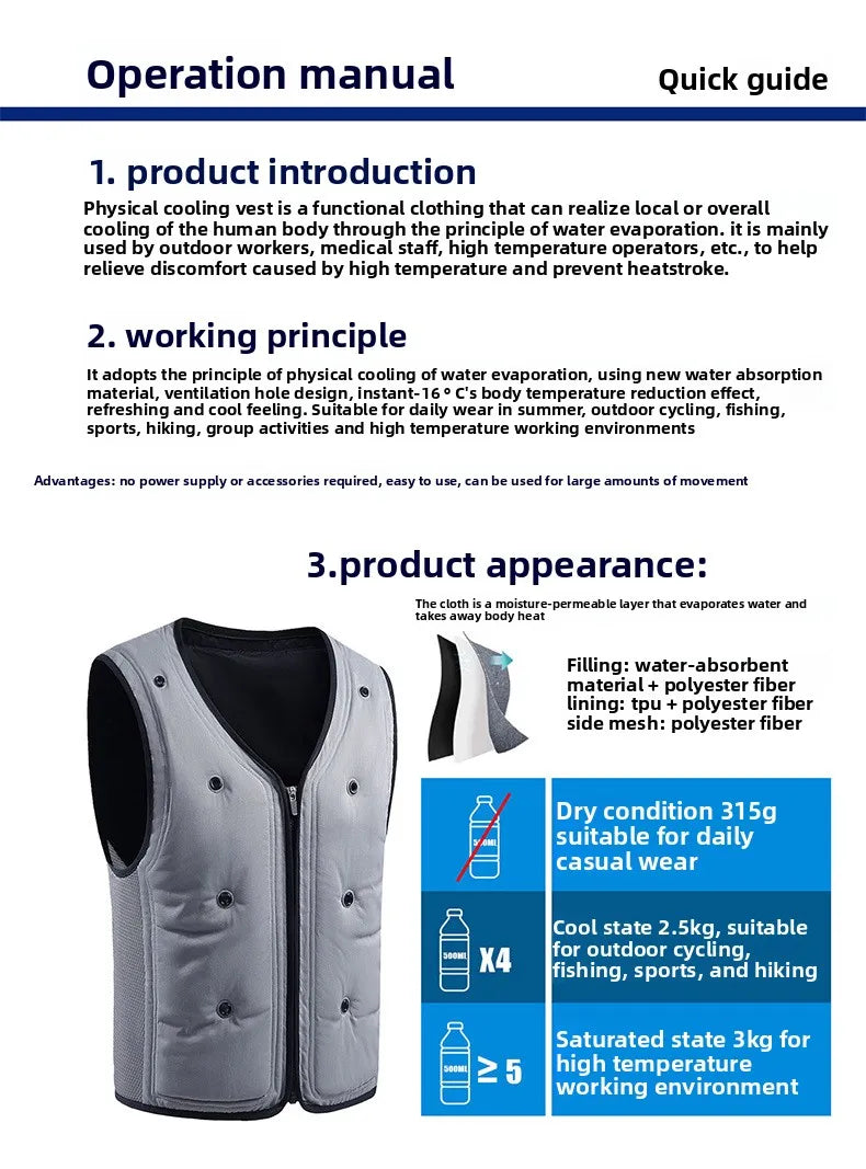 Premium Cooling Jacket with Custom Logo AirConditioned Vest for Couples Ideal Outdoor Workwear & Protection Gear
