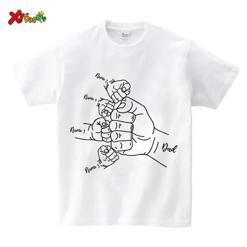 Fathers Day Shirt Personalized Papa T Shirt Daddy's Team Shirts Custom Kids Name Daddy Shirt Family Matching Outfits Father Day