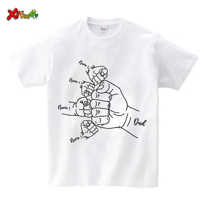 Fathers Day Shirt Personalized Papa T Shirt Daddy's Team Shirts Custom Kids Name Daddy Shirt Family Matching Outfits Father Day