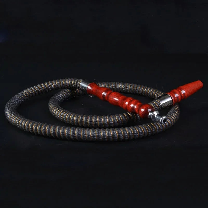 1M Leather Shisha Pipe Hookah Hose Wood Mouth Tip Shisha Pipe Hookah Hose Sheesha Narguile Chicha Water Pipes Shisha Hookah Hose