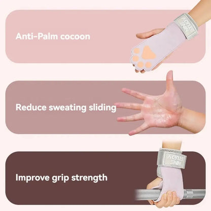 Leather Dog Paw Fitness Power Straps Wear-resistant Adjustable Dog Paw Wrist Straps Durable Pink/Purple