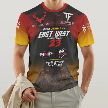 2026 The East vs West Series 23 Armwrestling T-Shirt Fans Breathable Sports Jersey Men's Breathable Quick Dry Fitness Gym Tees