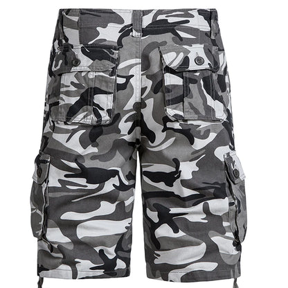Men's Camo Shorts Summer Casual Half Pants Camouflage Outdoor Sports Short Pants Side Pocket Cotton Breathable Shorts