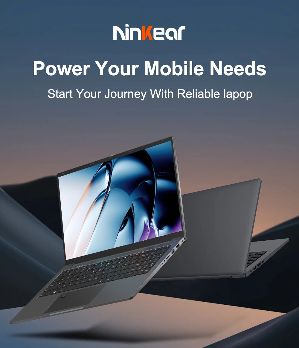 Ninkear A15 Air Laptop AMD Ryzen™ 3 3200U 16GB DDR4+512GB SSD 15.6 Inch FHD IPS Screen 180° Opening and Closing Office Notebook