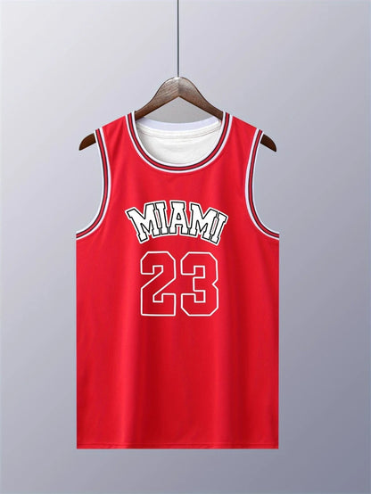 Simple Fashion No.23 Tank Tops For Men Summer Trendy Sleeveless 3D Printed Basketball Vest Casual Oversized Sports Fitness Tops