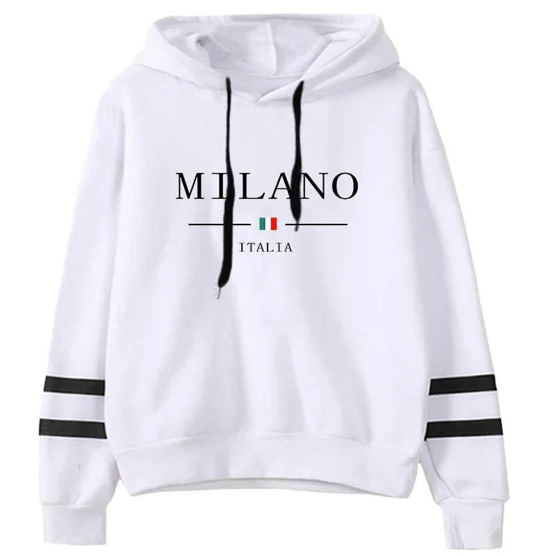 Striped Print Casual Pullover Hoodie