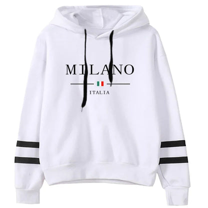 Striped Print Casual Pullover Hoodie