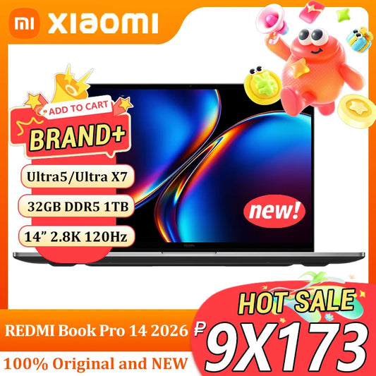 Xiaomi REDMI Book Pro 14 2026 Ultra5-338H/Ultra X7-358H 32GB+1TB 14inch 2.8K 120Hz Screen Blue