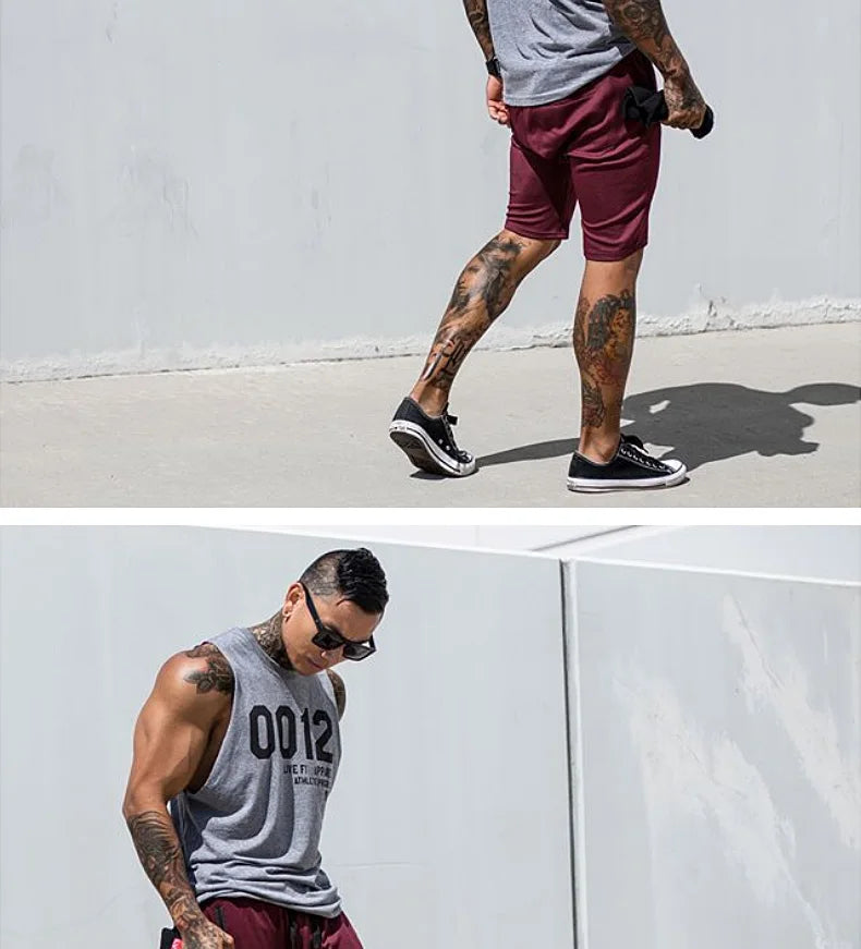 Men's Summer Fitness Tank Top Gym Workout Running Sleeveless Vest Bodybuilding Singlet Muscle Cotton Shirt Man Sports Casual Top