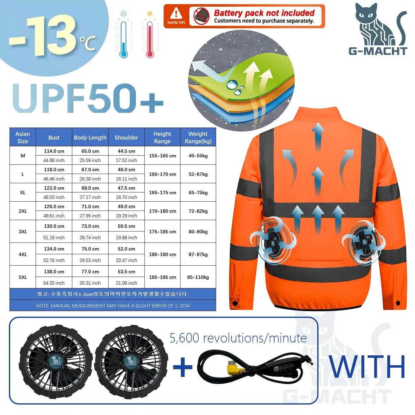 Smart Air Conditioning Cooling Jacket Men Breathable Sun Protection Workwear For Outdoor Workers Fishing Hiking