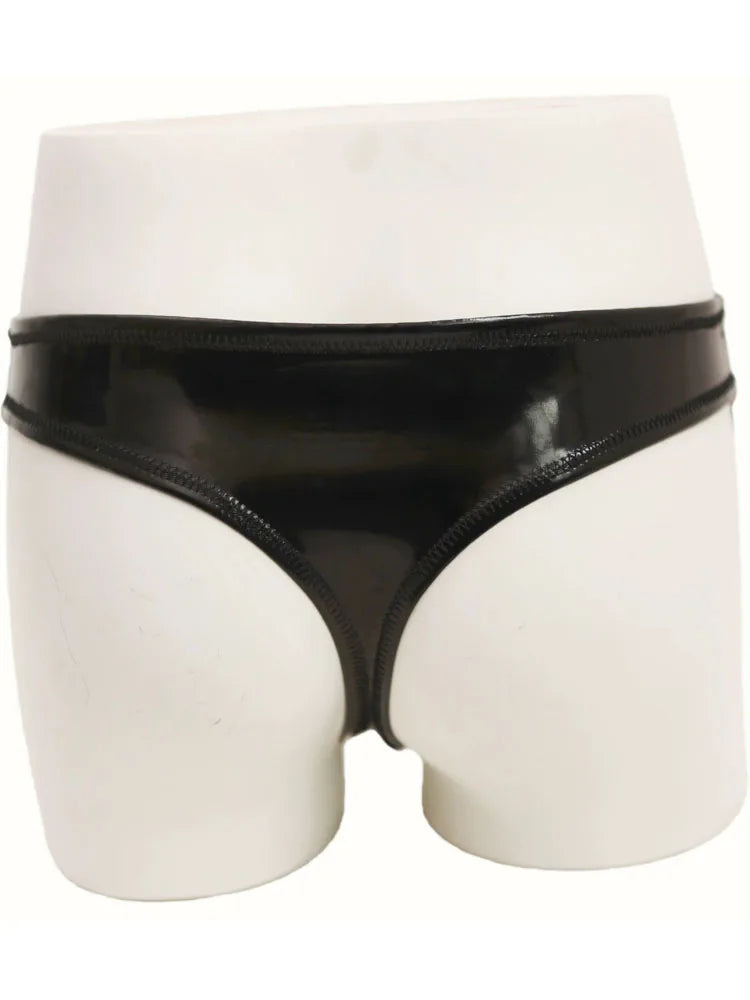 Shiny Matt Double Sided PU Leather Bikini Hot Shorts Wet Look PVC Briefs Reversible Tangas Sexy Panties G Strings Thong Calcinha