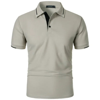 Men's Short Sleeve Polo Shirt Summe Button Classic Fit Casual T-Shirts Oversize Pullover Shirts Man Solid Color Lightweight Tops
