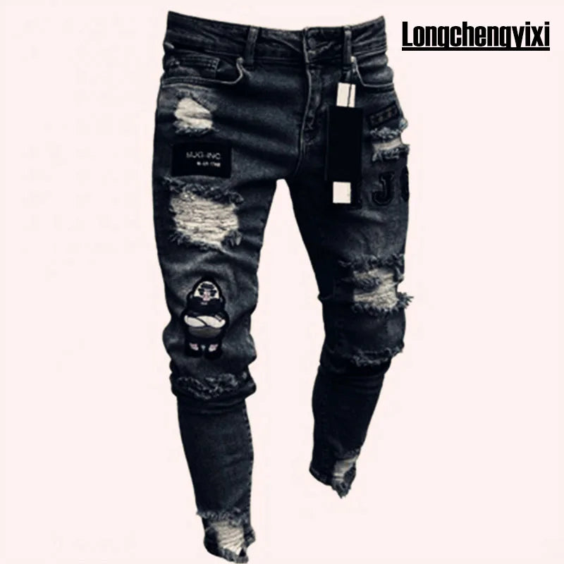 Skinny Fit Hip Hop Denim Jeans
