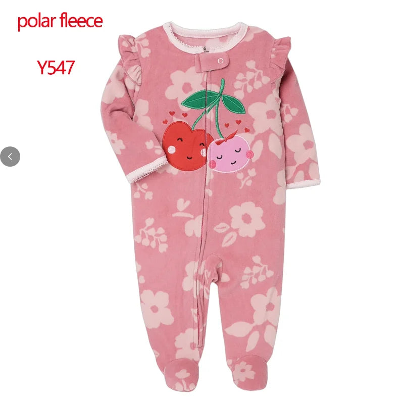 Newborn Infant Baby Boy Girl Romper Spring Autumn Polar Fleece Long-Sleeve Jumpsuit Warm Toddler Baby Clothes For a 0-12 Months