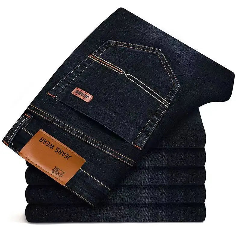 Slim Fit Straight Denim Trousers