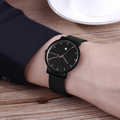 New Fashion Watch For Men High Quality Luxury Stainless Steel Waterproof Classic Quartz Wristwatches Male Big Face Clock
