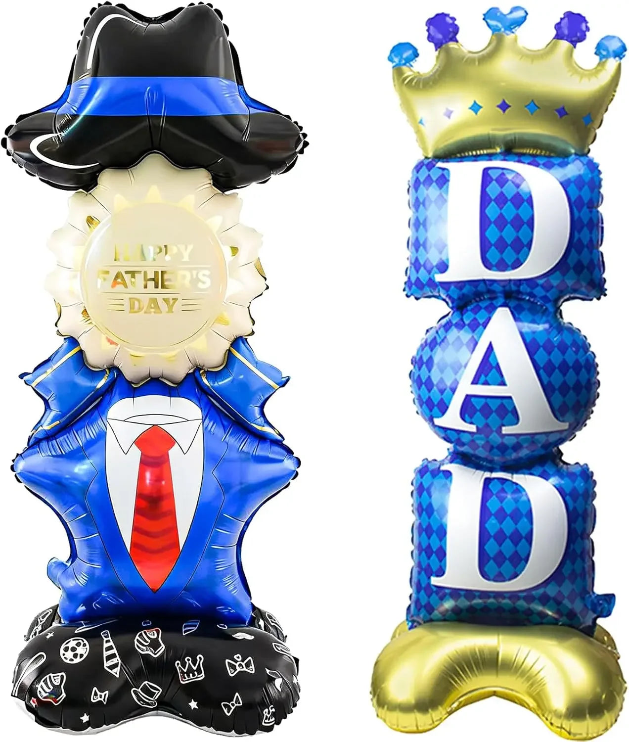 Self Standing DAD Balloons, Large Standing Fathers Day Mylar Balloons for Happy Fathers Day Decorations Birthday Dad Decorations