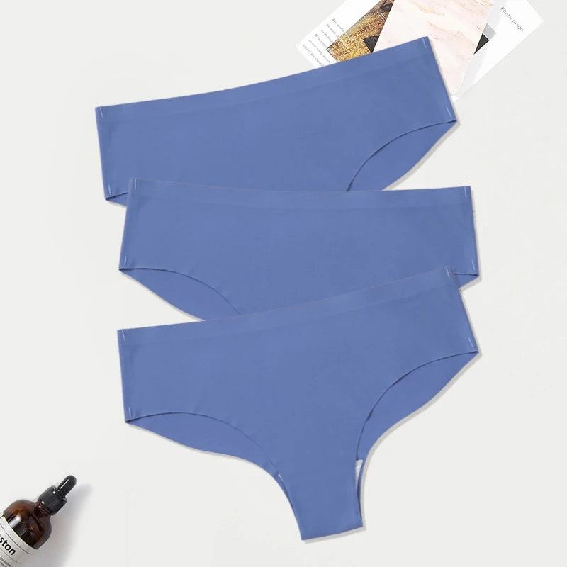WarmSteps 3Pcs/Set Seamless Woman Panties Underwear Fitness Sports Women's Briefs Ice Silk Sexy Female Lingerie XXL Large Size