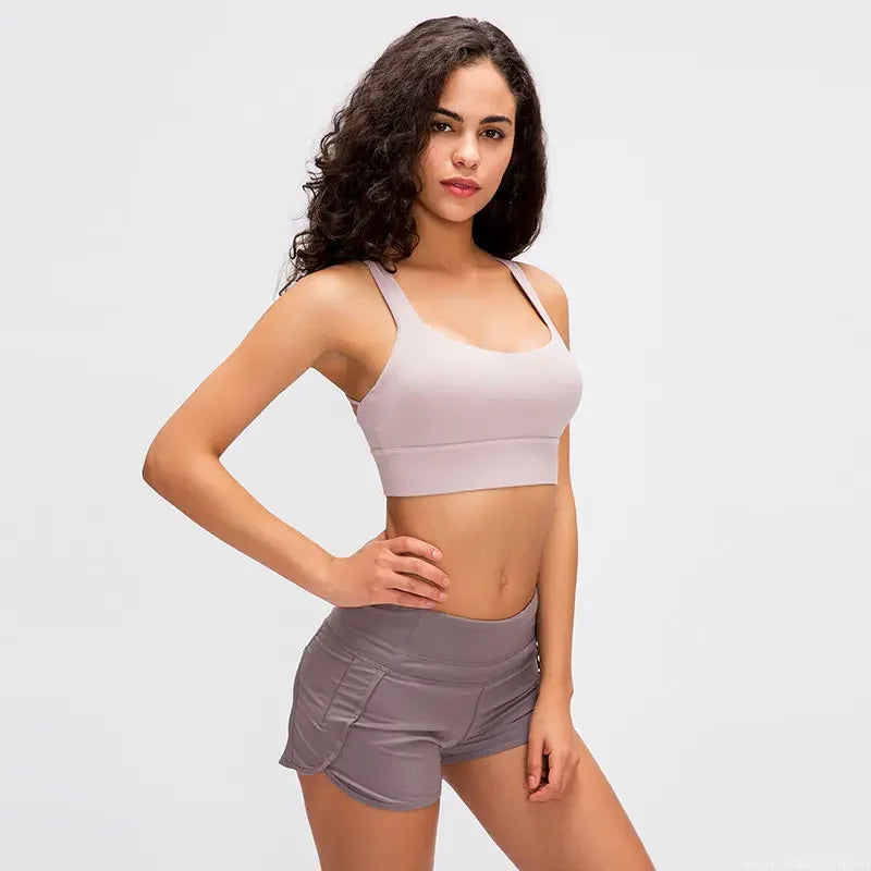 Quick Dry Cross Back Crop Running Bra