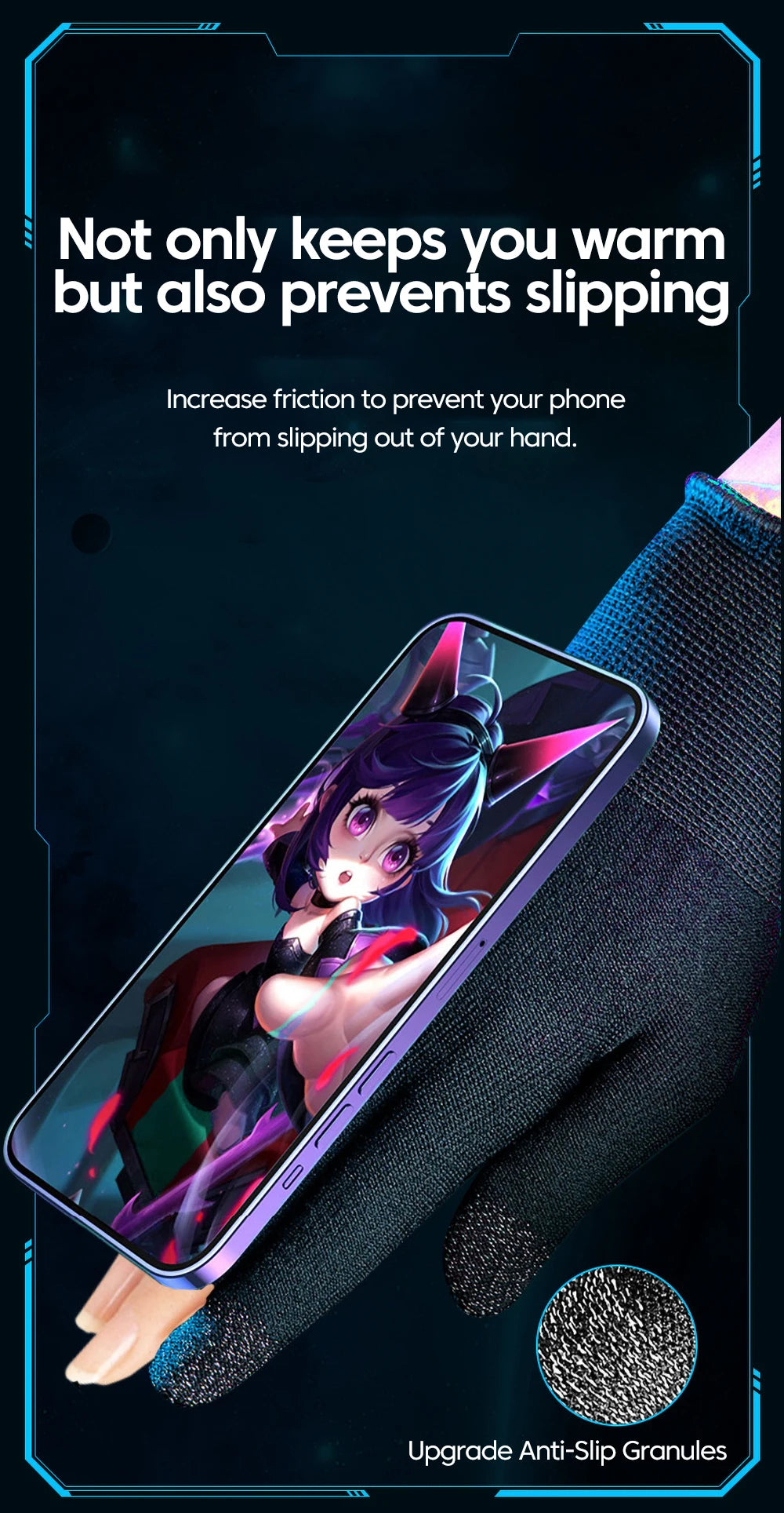 2/5 Fingers Gaming Gloves Breathable For Gamer Non-scratch Mobile Gaming Touch Gloves Gaming Accessories Comfortable Sweat Proof