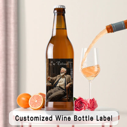 9pcs Customizable Father's Day Wine Label Set, Waterproof Bottle Stickers, Birthday Gift for Dad, Party Supplies
