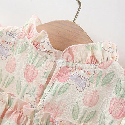 Summer New Baby Girl Dress Sweet Tulip Children'S Sleeveless Clothes (9 Months -4 Years Old)